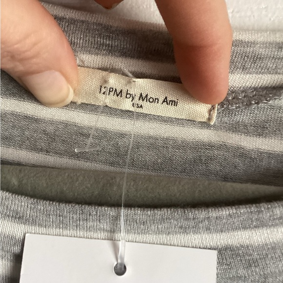 Gray and Tan Striped Long Sleeve Top nwt - Picture 2 of 8